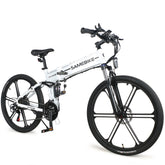 SAMEBIKE LO26-II-IT Electric Bike - 500W Motor 48V10AH Battery 40KM Range Mechanical Disc Brakes - White